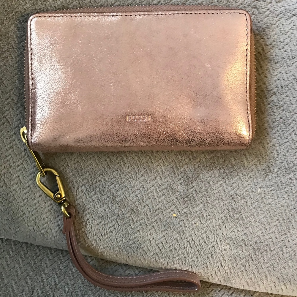 Fossil rose gold wristlet